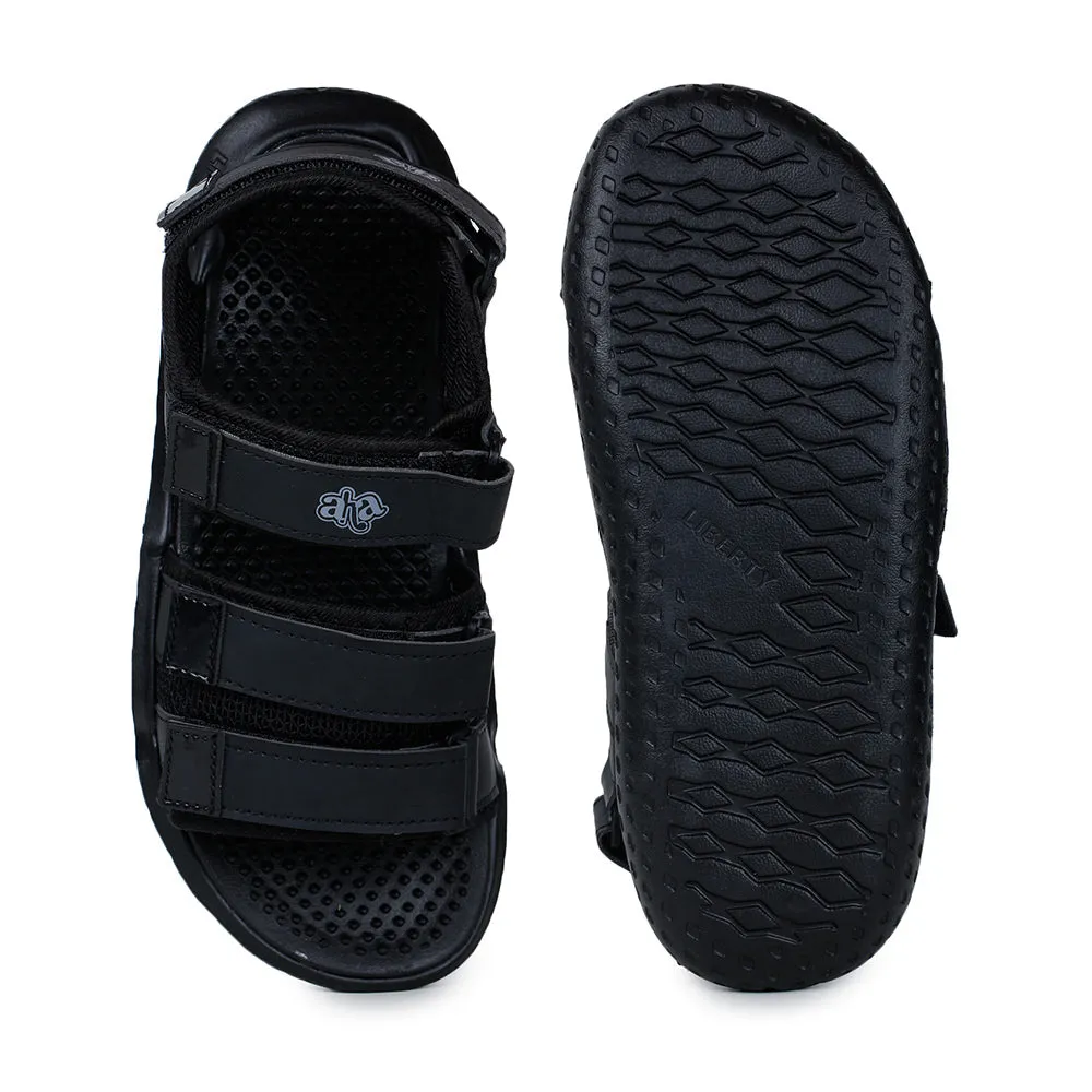 A-HA Bequeme Schwarze Sandalen Für Herren LB195-01 Von Liberty