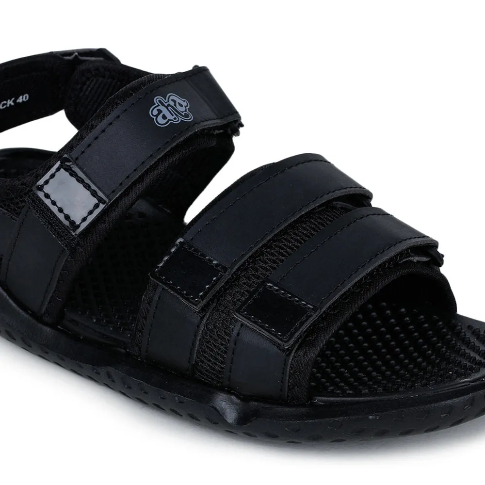 A-HA Bequeme Schwarze Sandalen Für Herren LB195-01 Von Liberty