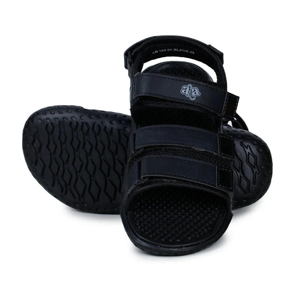 A-HA Bequeme Schwarze Sandalen Für Herren LB195-01 Von Liberty