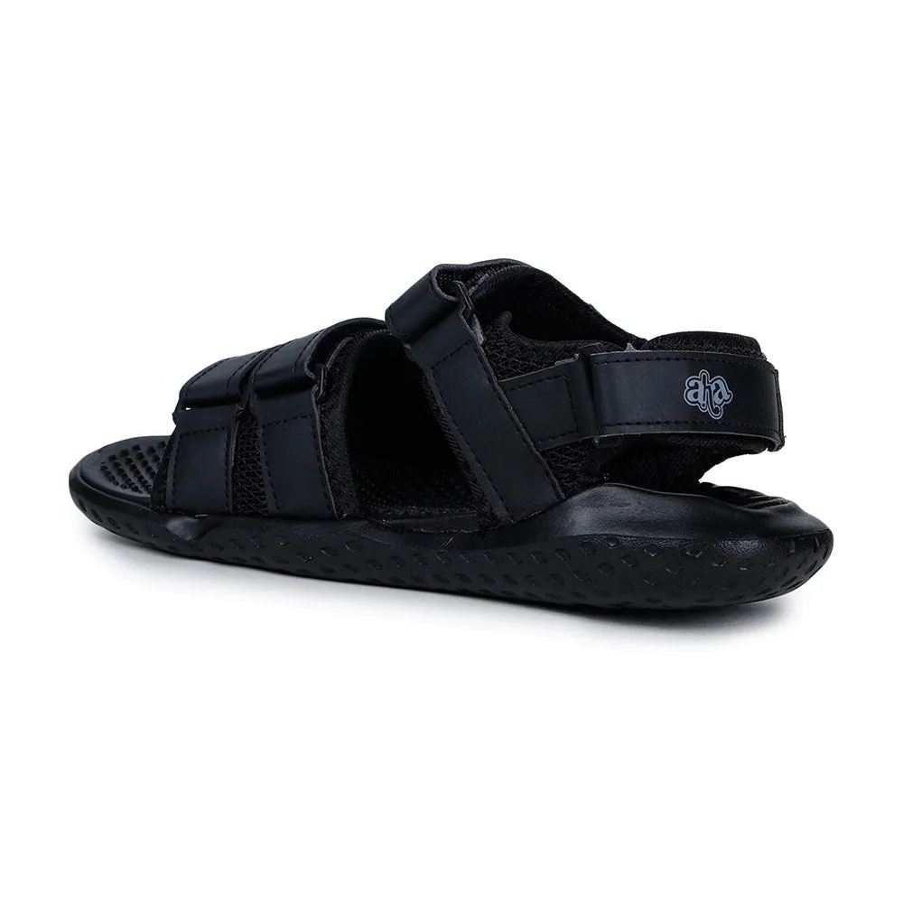 A-HA Bequeme Schwarze Sandalen Für Herren LB195-01 Von Liberty