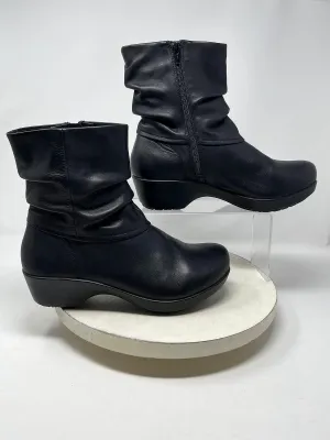 Abeo Größe 9,5 Schwarze Leder Boots mit Rüschen