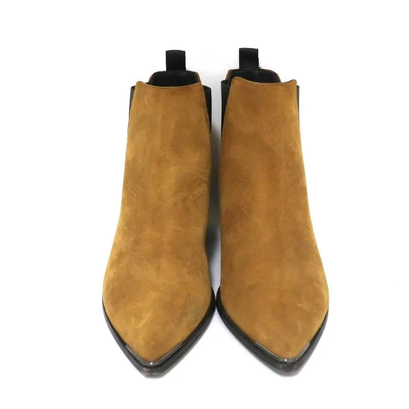 Acne Studios Knöchelstiefel Jensen Braun Wildleder Größe 39 Spitze Chelsea Booties