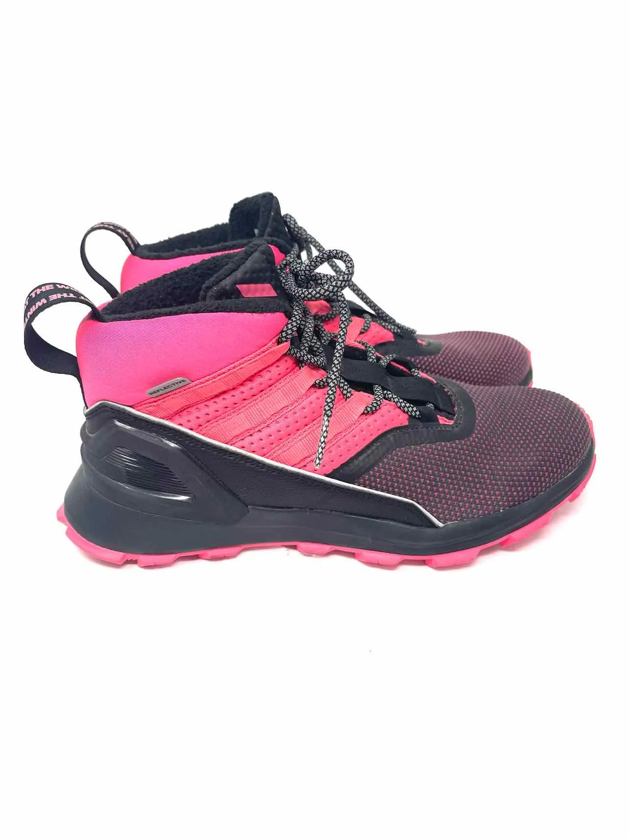 Adidas Größe 6 Schwarze/Rosa Schnürschuhe mit Textur Sneaker