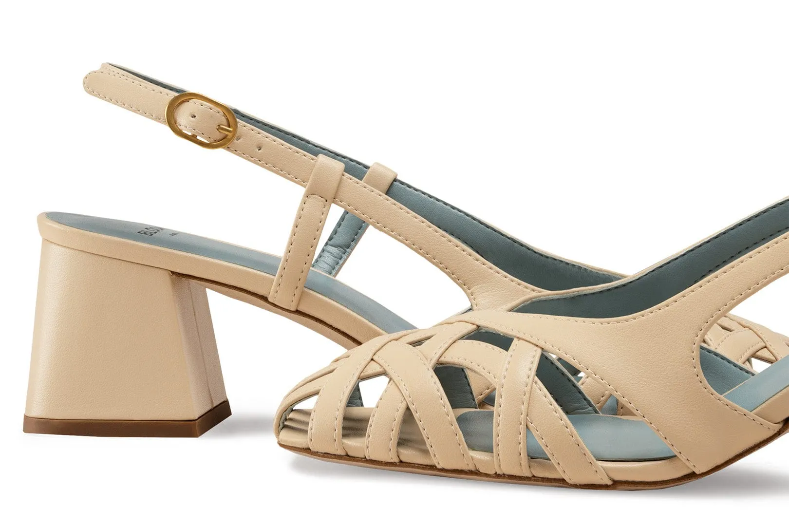 Alba Vegan Apfel-Leder High-Heel Sandalen | Ecru