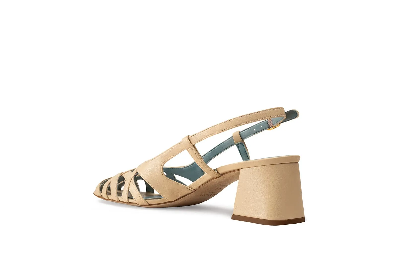 Alba Vegan Apfel-Leder High-Heel Sandalen | Ecru
