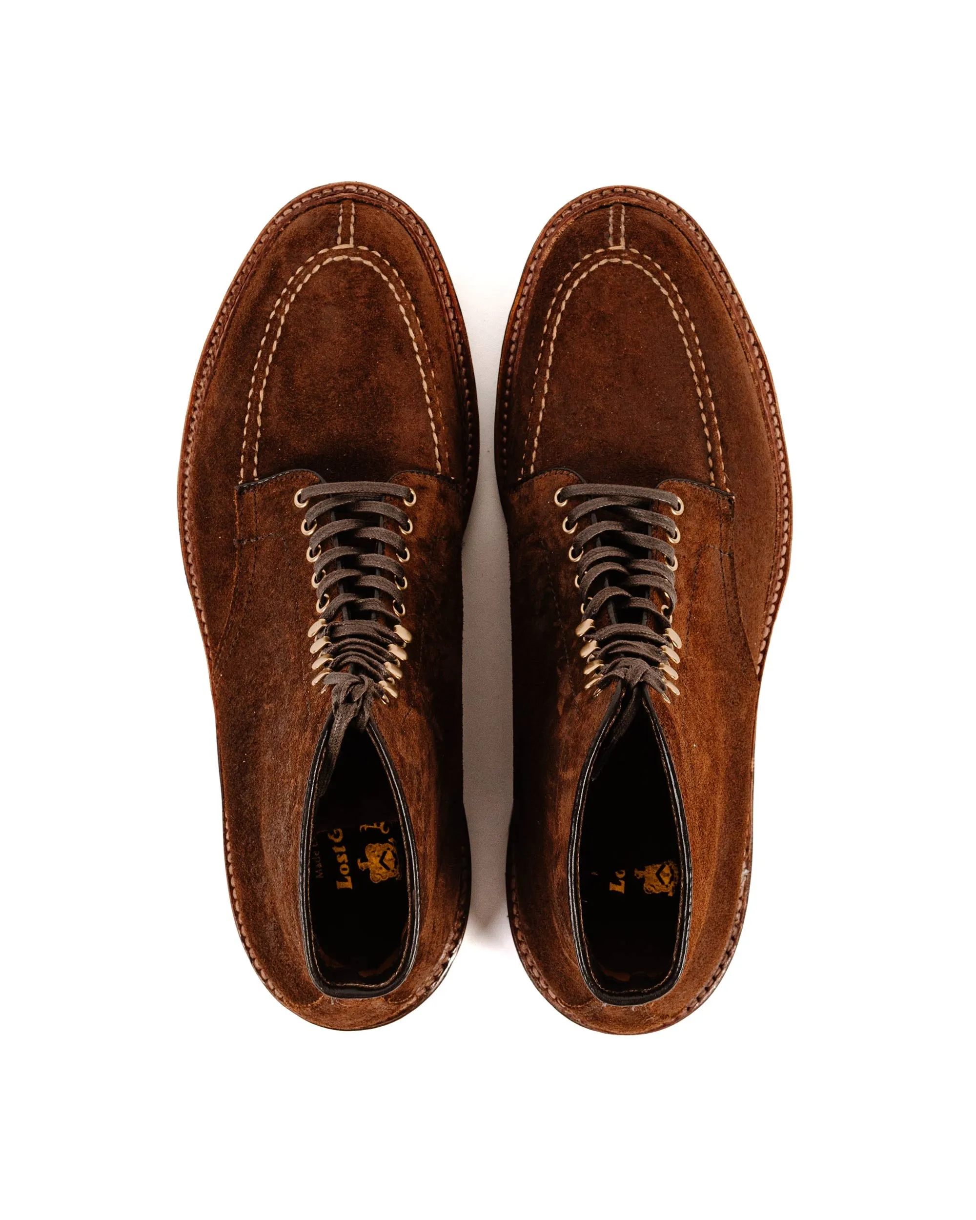 Alden Norwegian Front Blucher Stiefel Reverse Tobacco Chamois mit Commando-Sohle G1901HC
