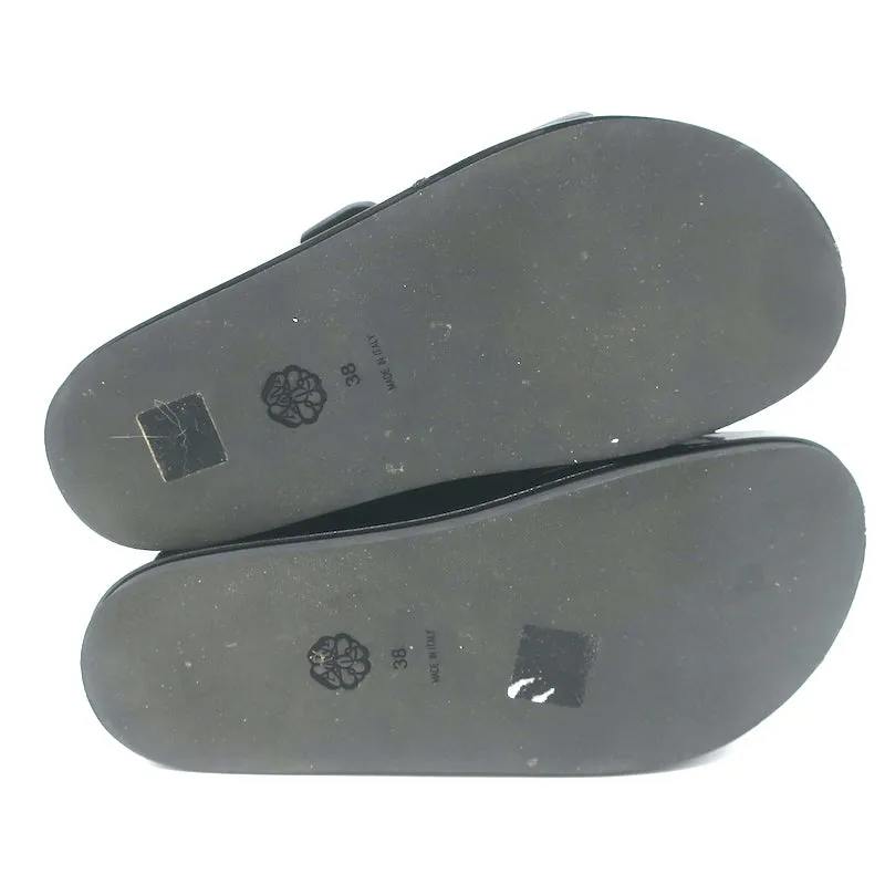 Alexander McQueen Doppelriemen Plateau-Sandalen Schwarz Leder Größe 38