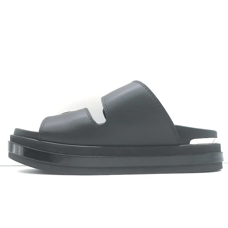 Alexander McQueen Doppelriemen Plateau-Sandalen Schwarz Leder Größe 38