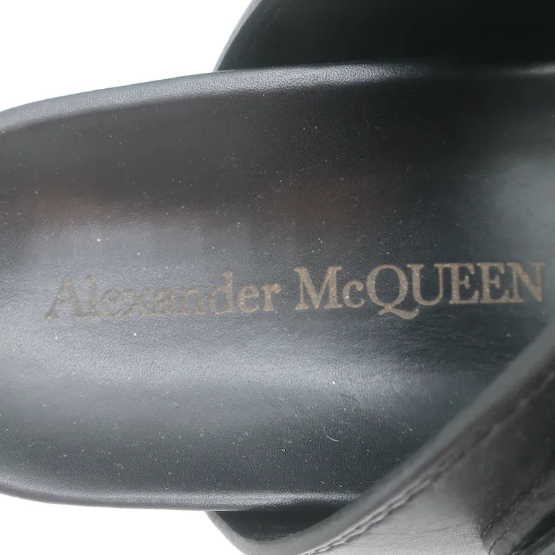 Alexander McQueen Doppelriemen Plateau-Sandalen Schwarz Leder Größe 38