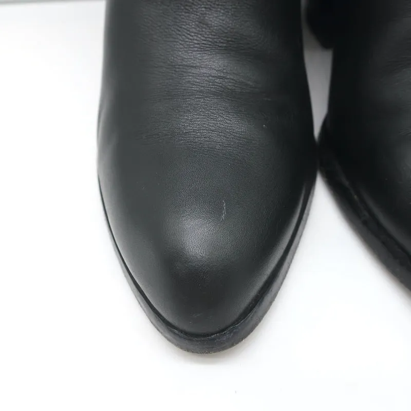 Alexander Wang Gabi Stiefeletten Schwarz Leder Größe 37 Booties mit Ausschnitt und Absatz