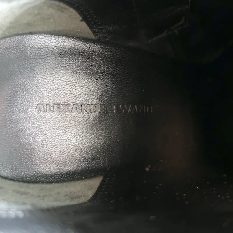Alexander Wang Gabi Stiefeletten Schwarz Leder Größe 37 Booties mit Ausschnitt und Absatz