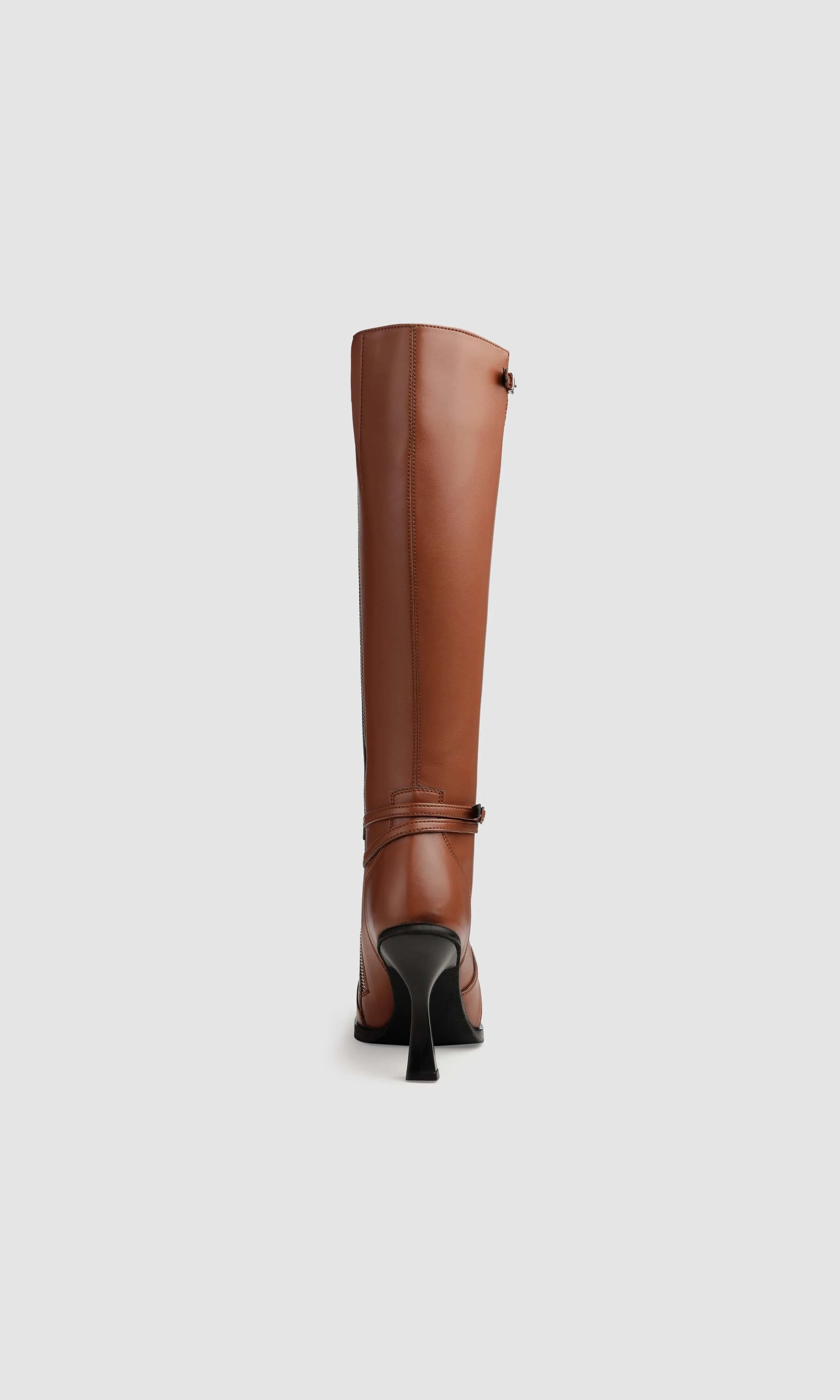 Alicia Vegan Apple Leder Kniestiefel | Kastanienbraun