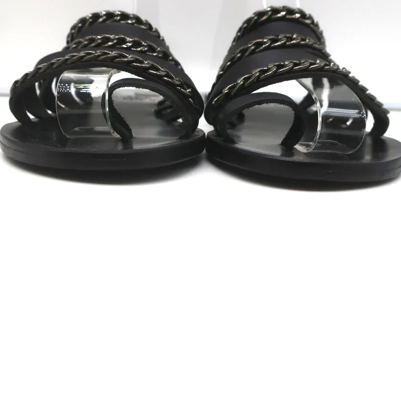 Ancient Greek Sandals Niki Chains Schlupfsandalen Schwarz Leder Größe 37
