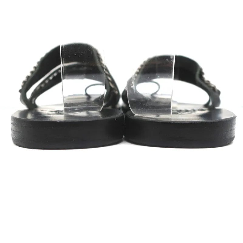 Ancient Greek Sandals Niki Chains Schlupfsandalen Schwarz Leder Größe 37