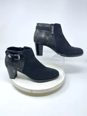 Ara Größe 11N (8,5) Schwarze Schlangenprägung Stiefel NWOB