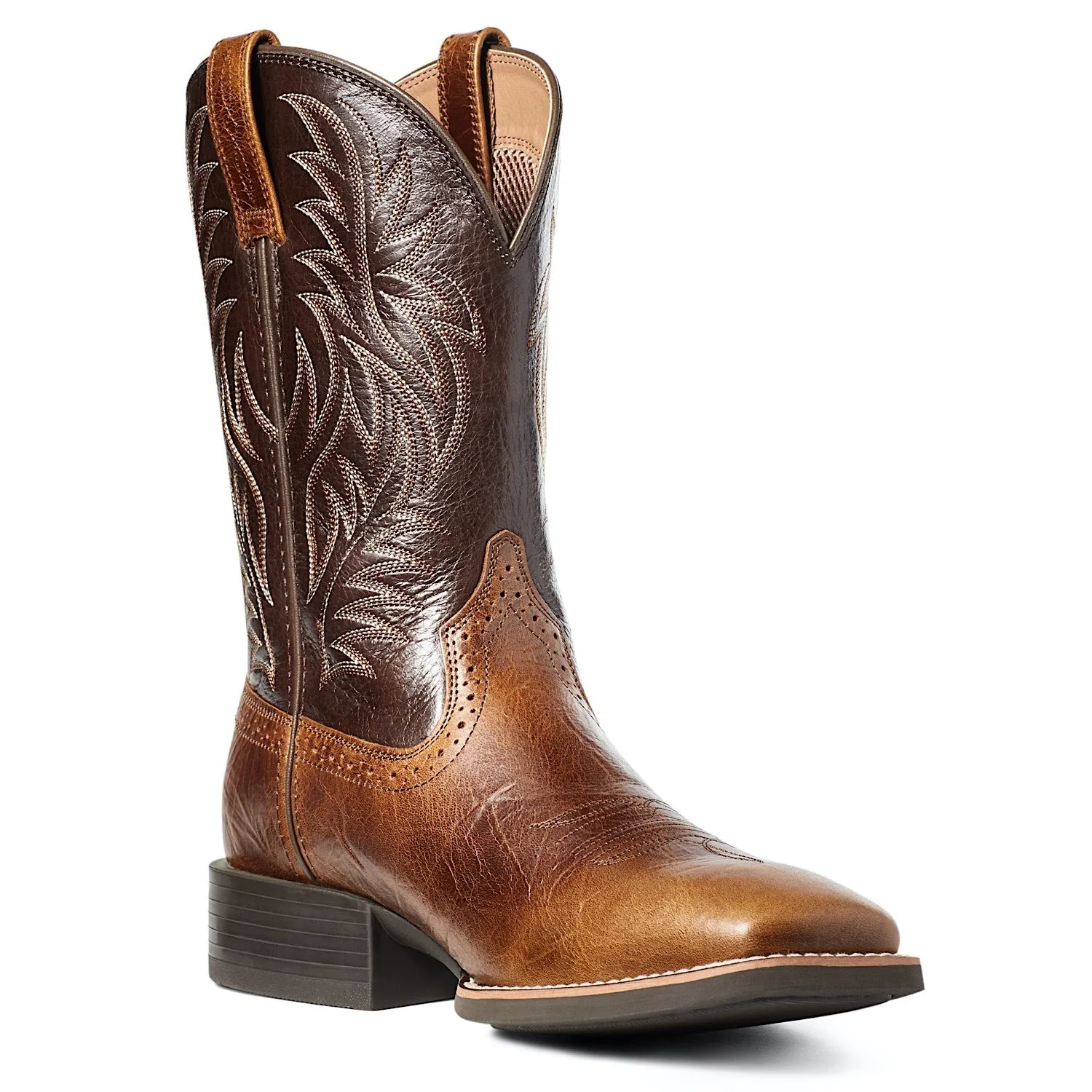 Ariat Herren Sport Stiefel mit breiter quadratischer Spitze - Erdnussbutter/Chaga Braun Ariat Schuhe