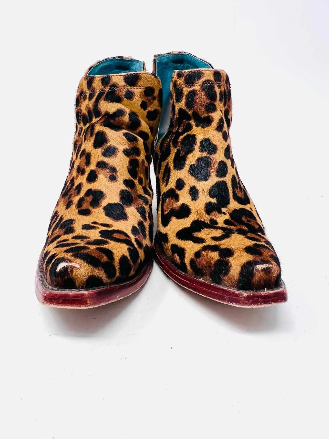Ariat Größe 8,5 Natur/Braun-Schwarz Tierprint Rindleder AS IS Schuhe Knöchelstiefel