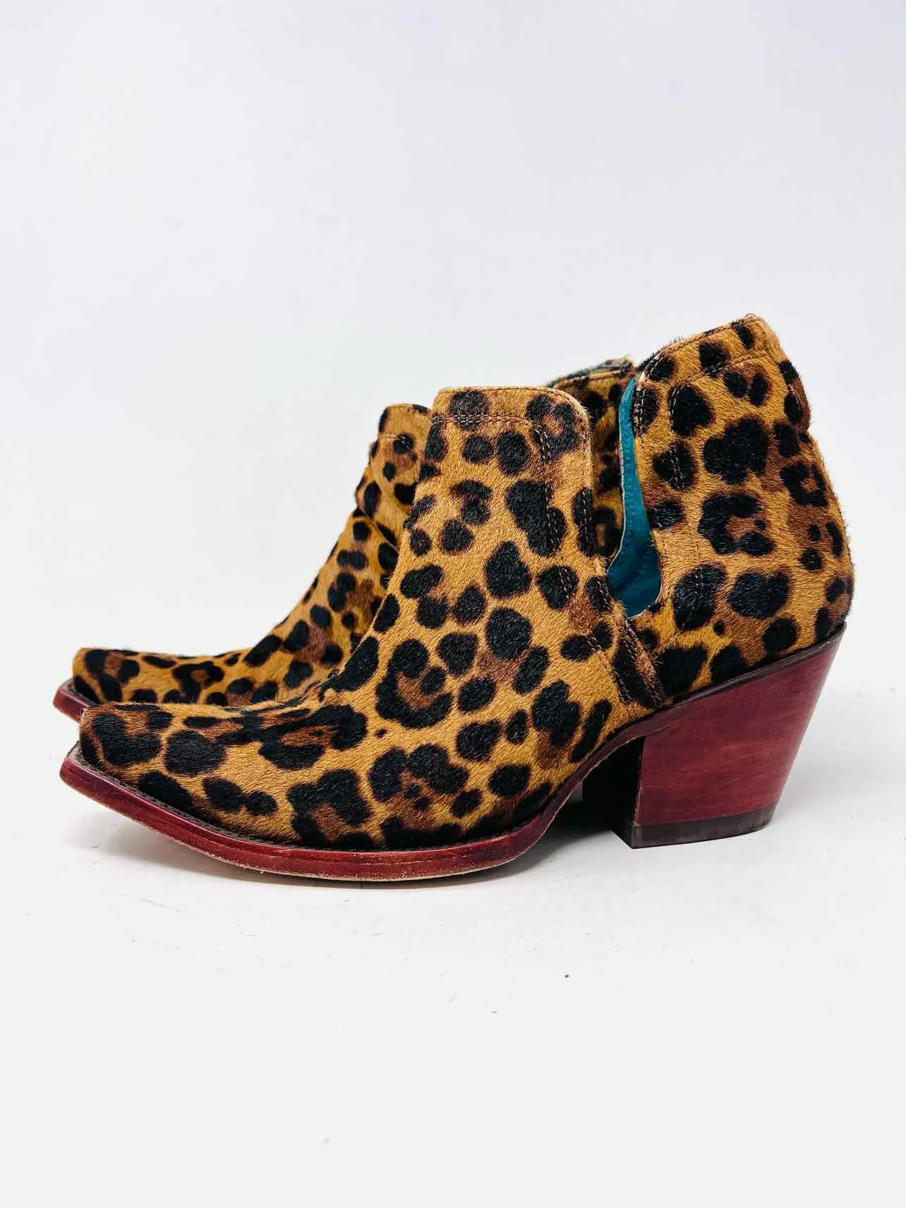 Ariat Größe 8,5 Natur/Braun-Schwarz Tierprint Rindleder AS IS Schuhe Knöchelstiefel