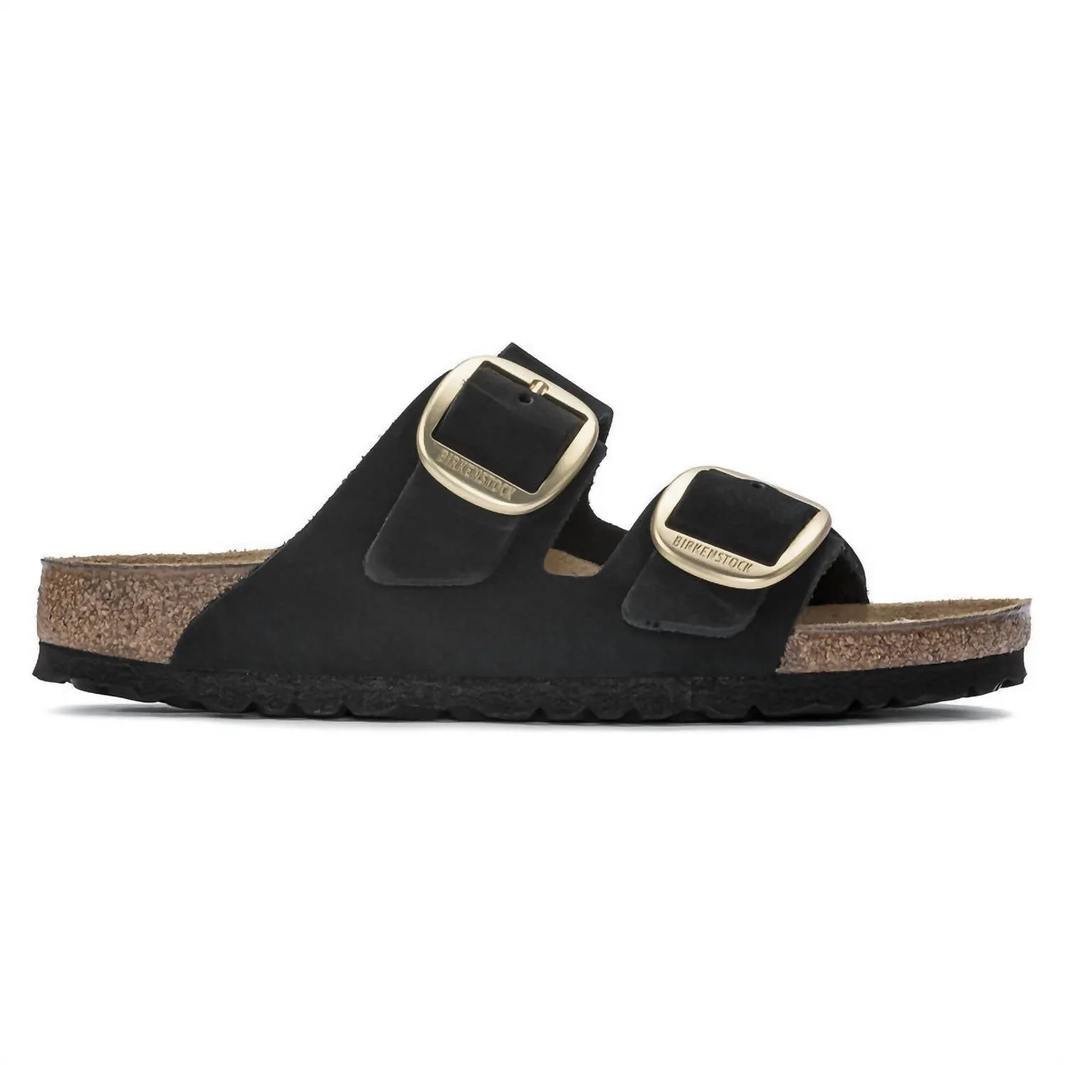 Arizona Big Buckle Nubuck-Leder Sandalen in Schwarz