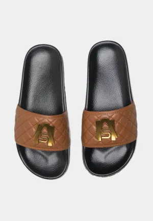 Ashluxe Paradise Steppleder-Slipper - Braun