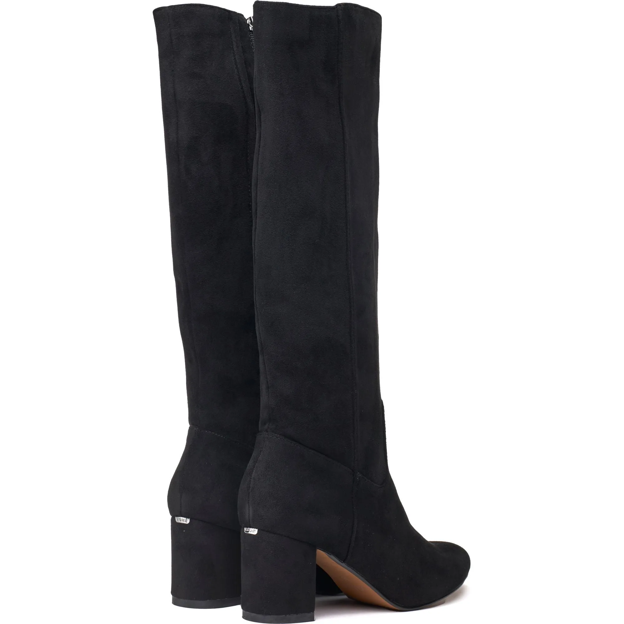 Avocado Damen Vegane Wildleder Stiefel Kniehoch | Schwarz