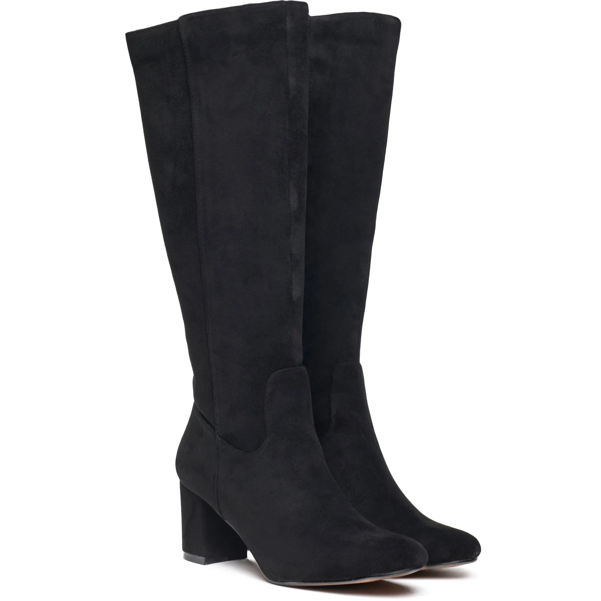 Avocado Damen Vegane Wildleder Stiefel Kniehoch | Schwarz
