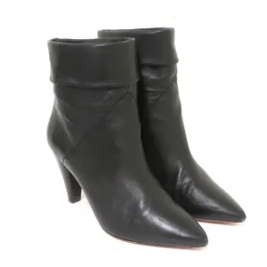ba&sh Stiefeletten Constanza Schwarz Leder Größe 39 Spitze Absatz High Heel