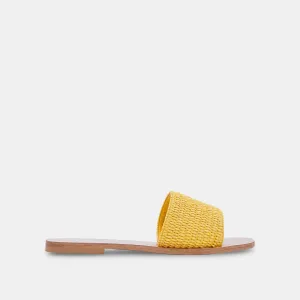 BELLE SANDALEN GELB RAFFIA