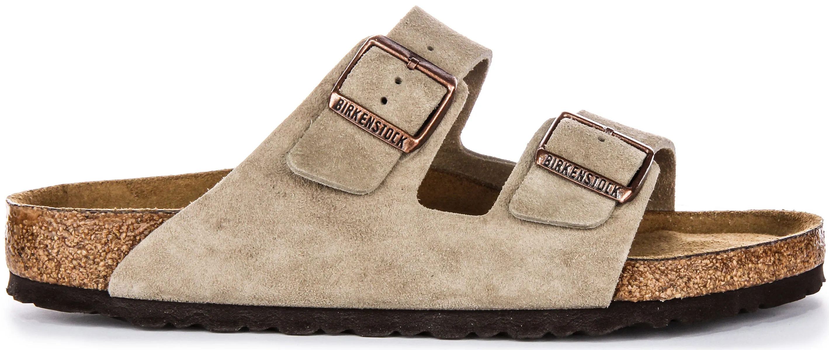 Birkenstock Arizona Soft Footbed Sandalen in Taubenfarbe