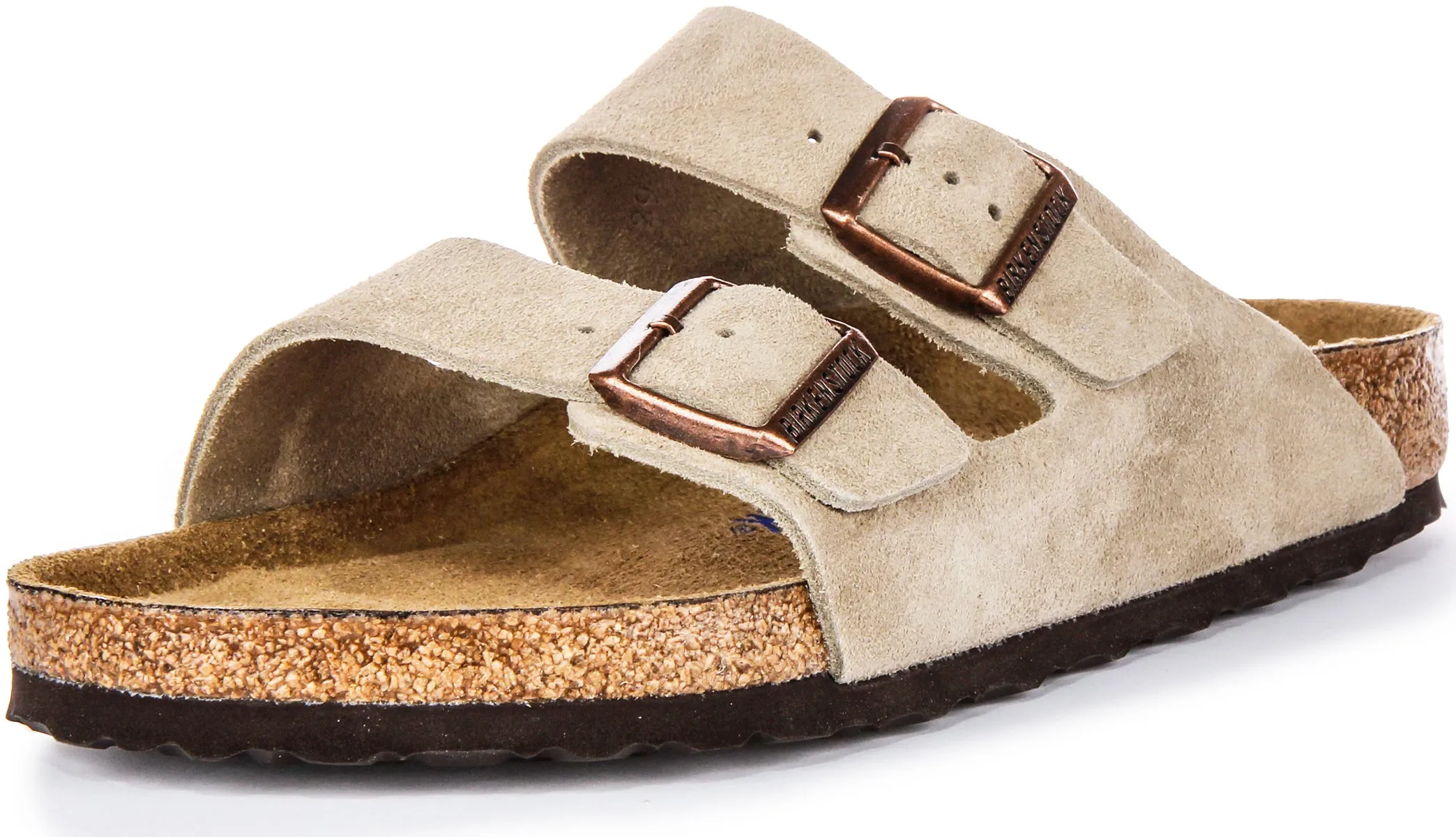 Birkenstock Arizona Soft Footbed Sandalen in Taubenfarbe