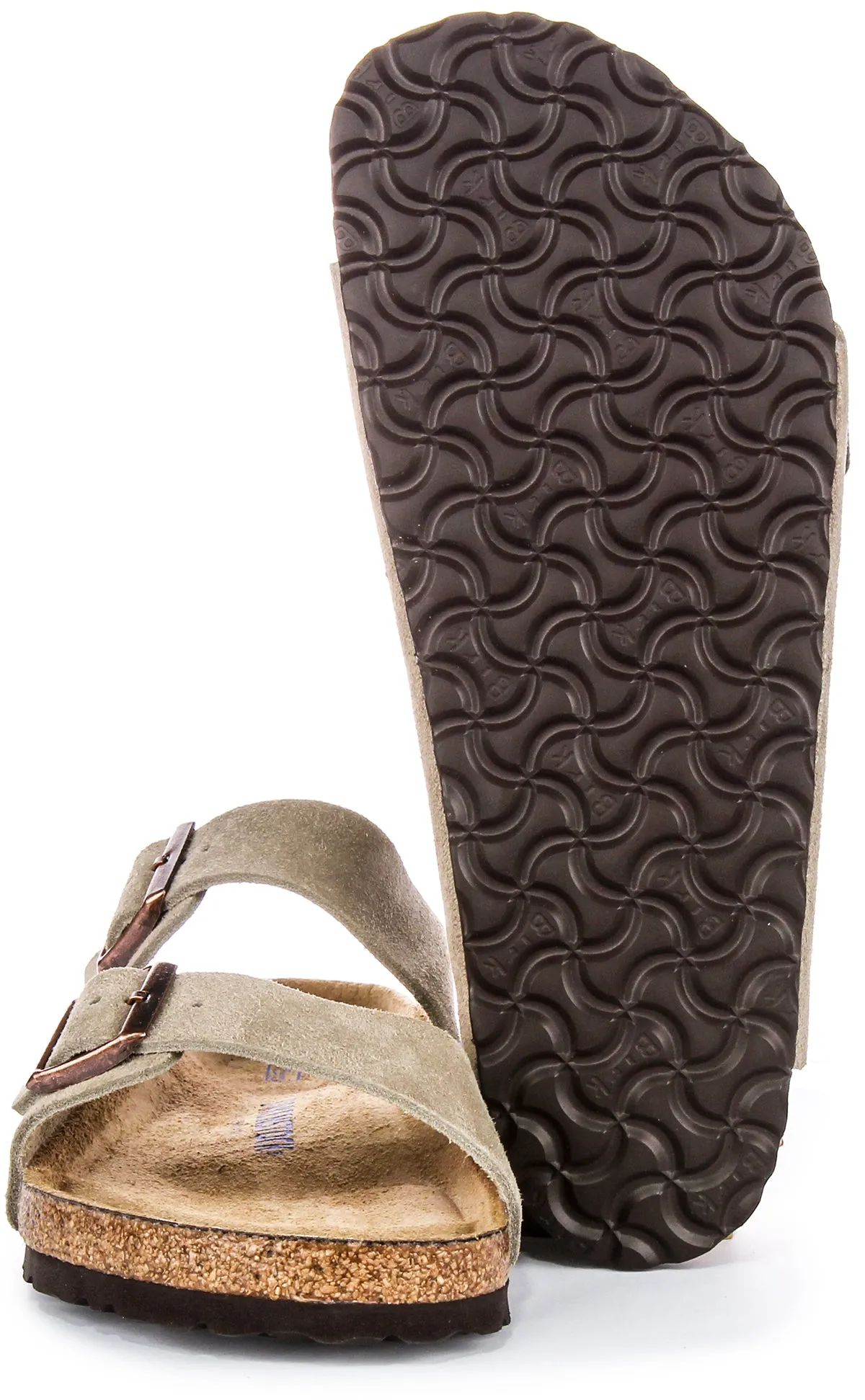 Birkenstock Arizona Soft Footbed Sandalen in Taubenfarbe