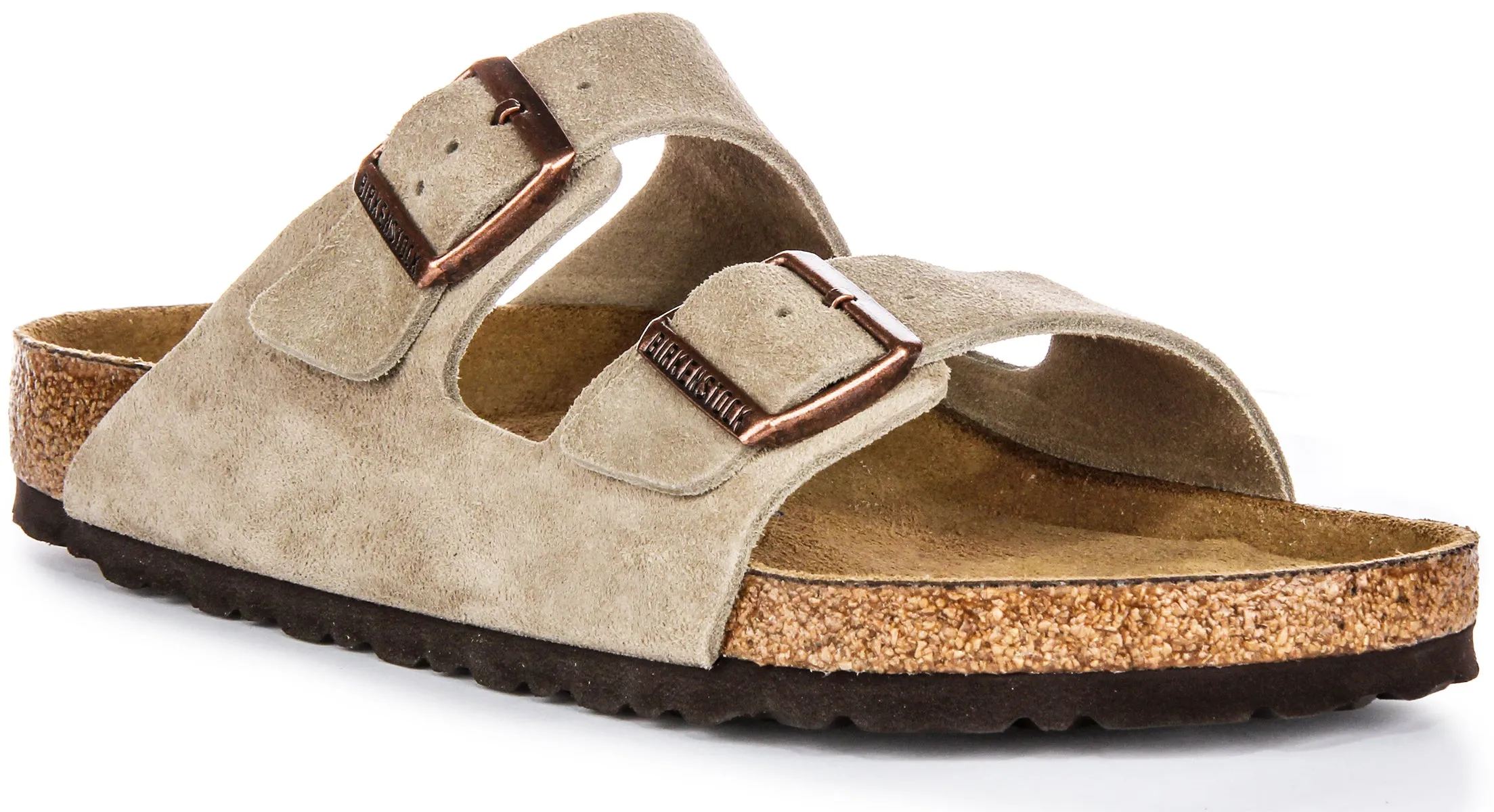 Birkenstock Arizona Soft Footbed Sandalen in Taubenfarbe
