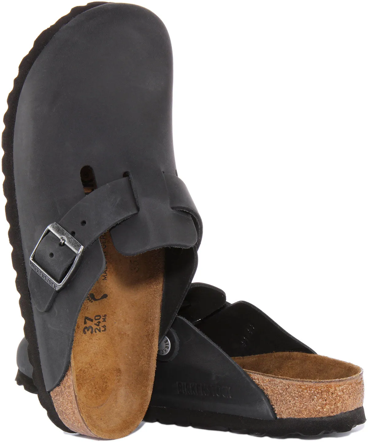 Birkenstock Boston NL in schwarzem Leder | Schmale Passform Schuhe Birkenstock