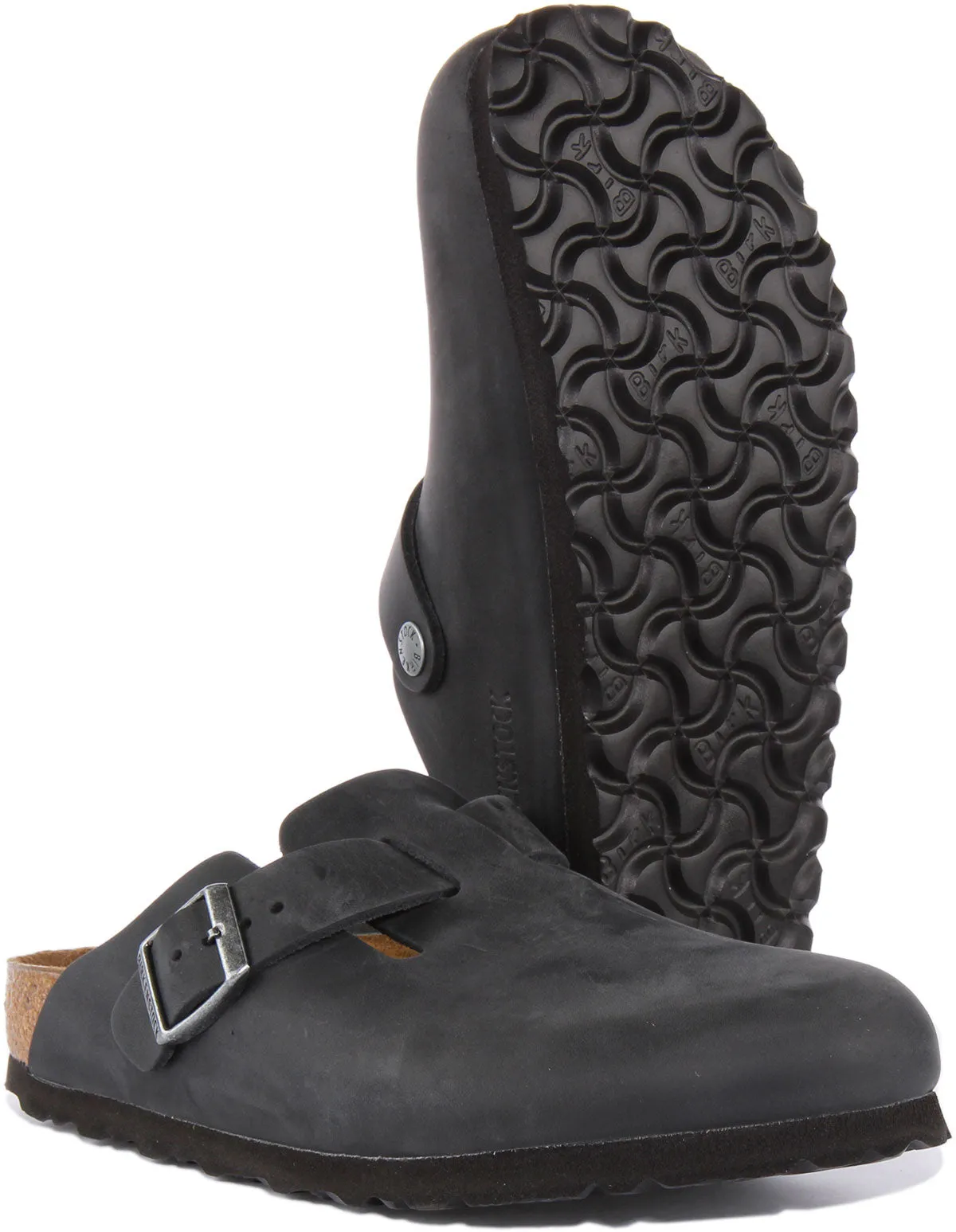 Birkenstock Boston NL in schwarzem Leder | Schmale Passform Schuhe Birkenstock