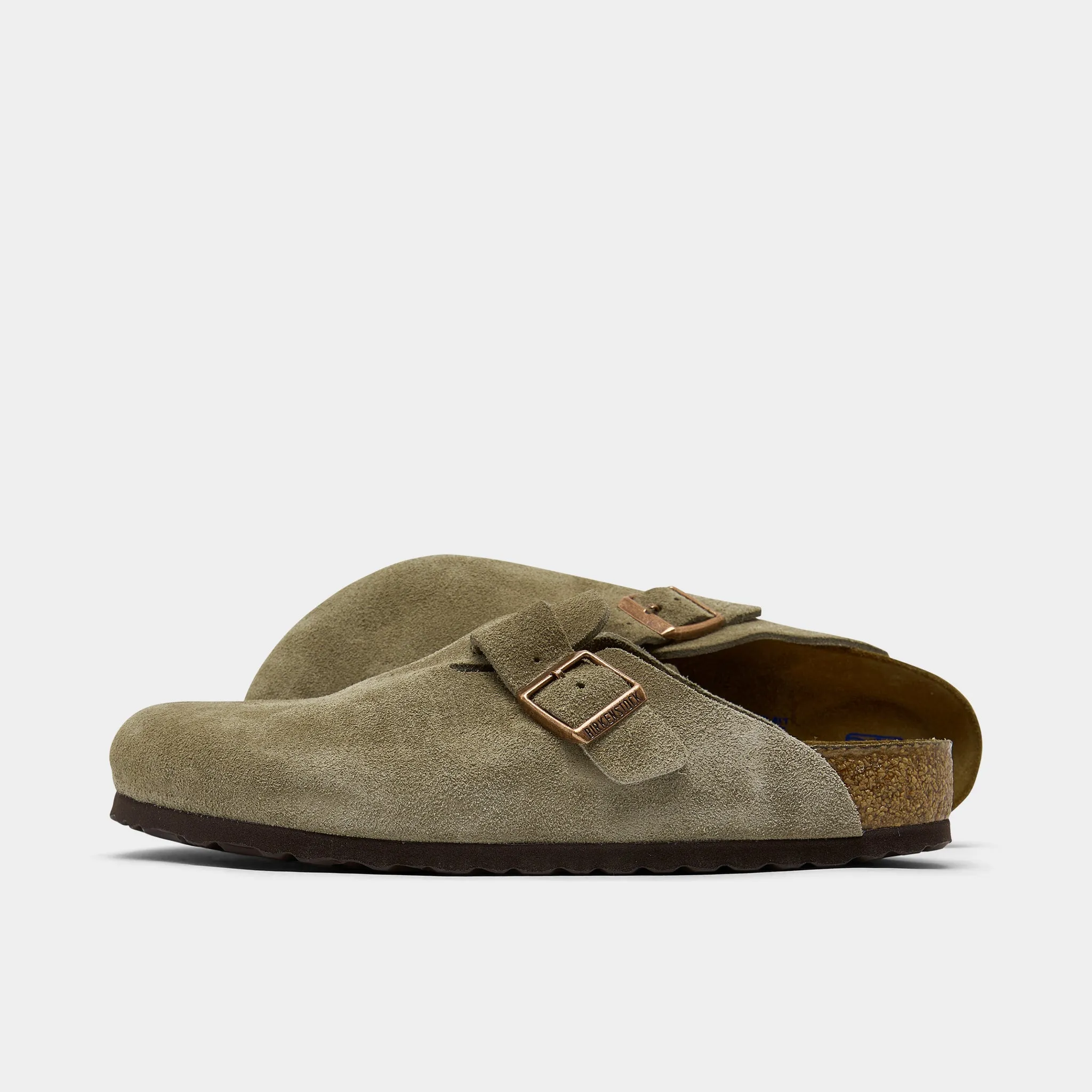 Birkenstock Boston Soft Footbed / Taubfarbene Birkenstock-Schuhe
