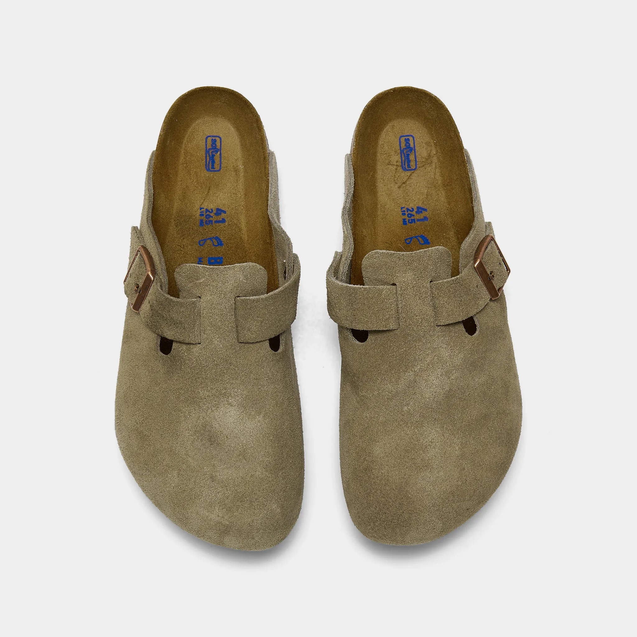 Birkenstock Boston Soft Footbed / Taubfarbene Birkenstock-Schuhe