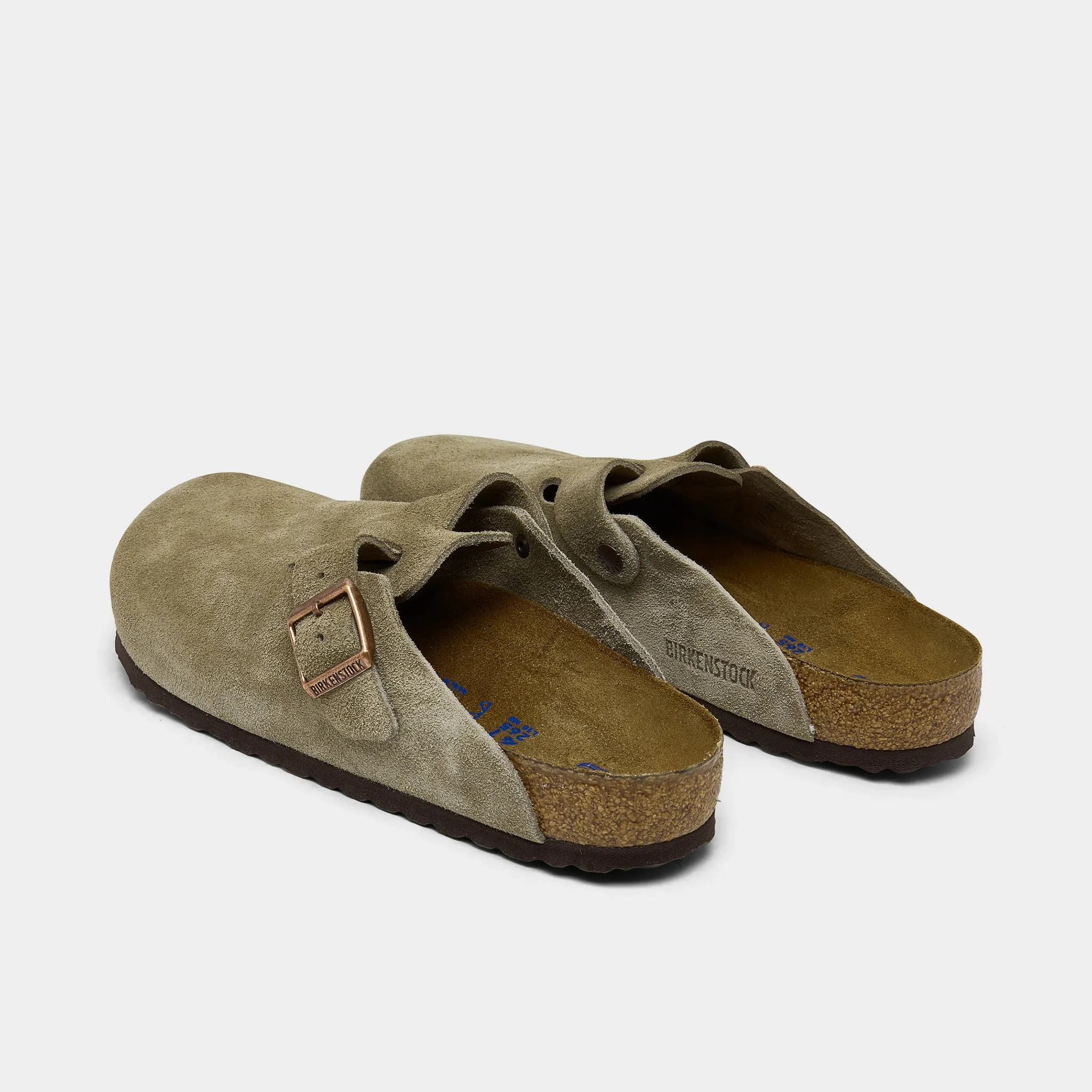 Birkenstock Boston Soft Footbed / Taubfarbene Birkenstock-Schuhe