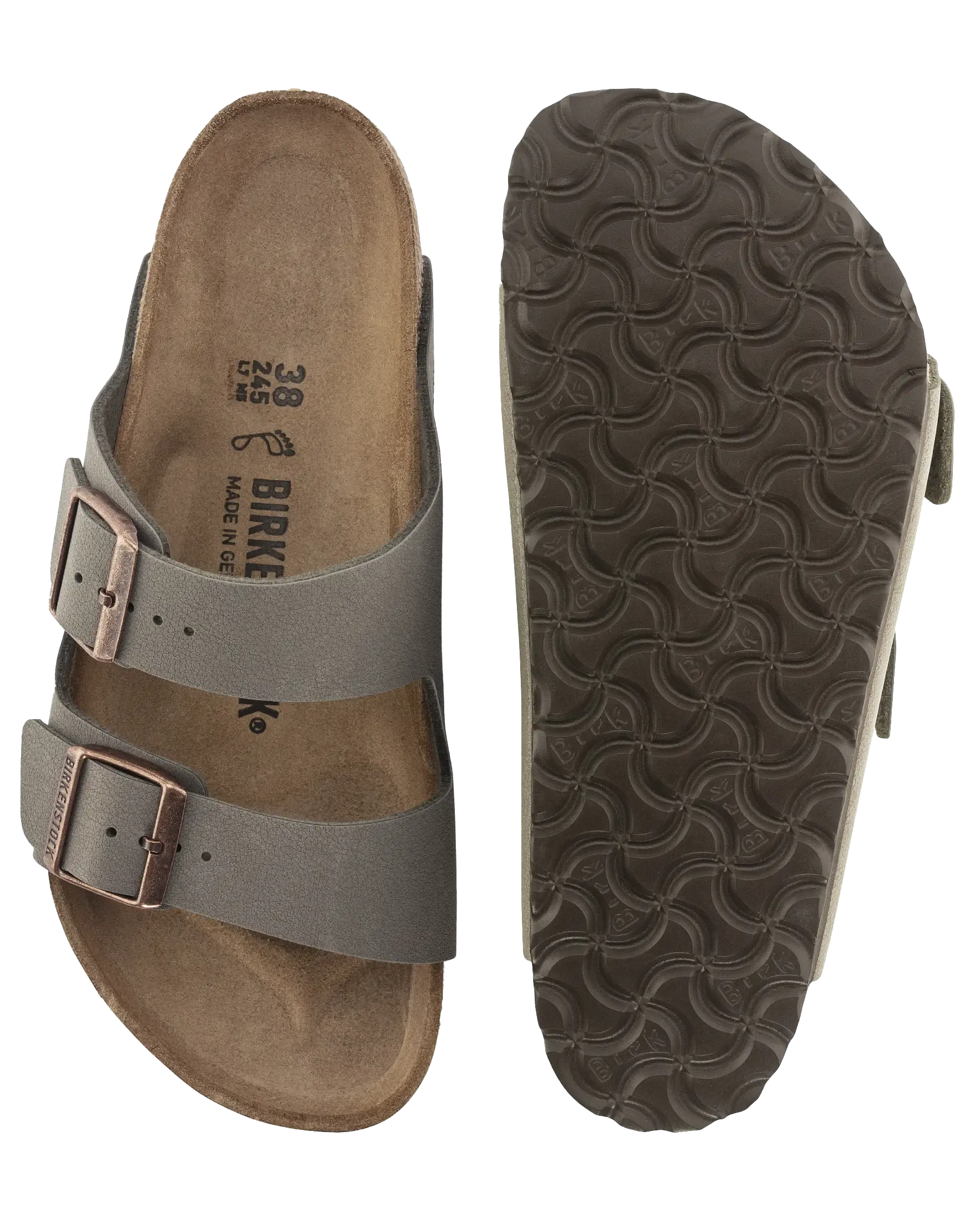 Birkenstock Sandalen Arizona Birko Flor in Stein
