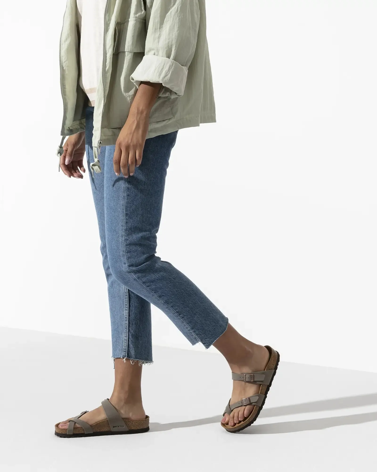 Birkenstock Sandalen Mayari Birko-Flor Nubuck in Stein