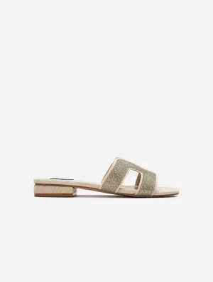 Bok Damen Vegan-Leder Pantoletten | Metallisch