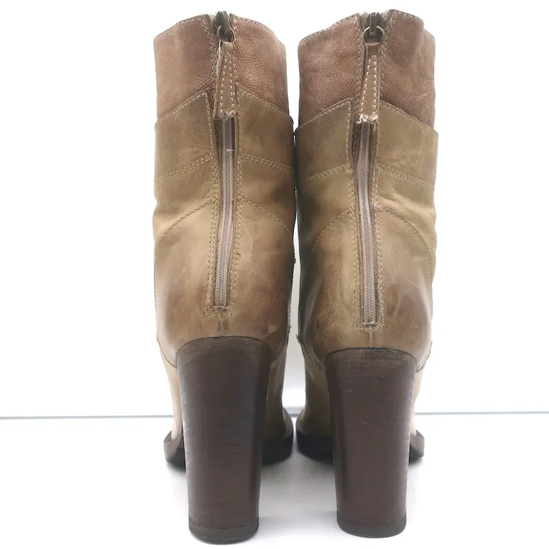 Brunello Cucinelli Schnürstiefel mit hohem Absatz in Taubenleder Größe 40