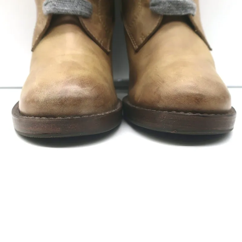 Brunello Cucinelli Schnürstiefel mit hohem Absatz in Taubenleder Größe 40