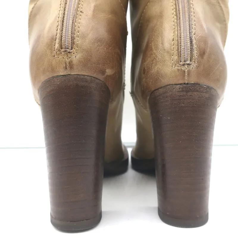 Brunello Cucinelli Schnürstiefel mit hohem Absatz in Taubenleder Größe 40