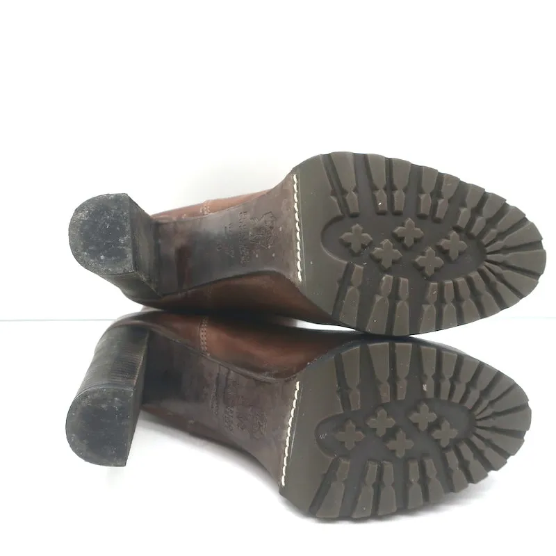 Brunello Cucinelli Platform Chelsea Stiefel Braun Leder Größe 40