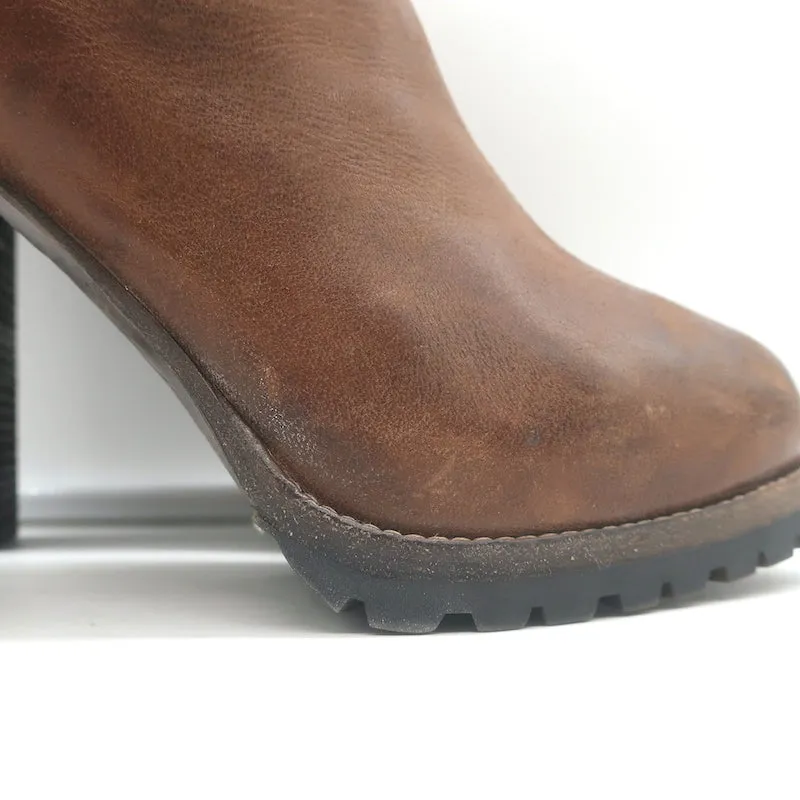 Brunello Cucinelli Platform Chelsea Stiefel Braun Leder Größe 40