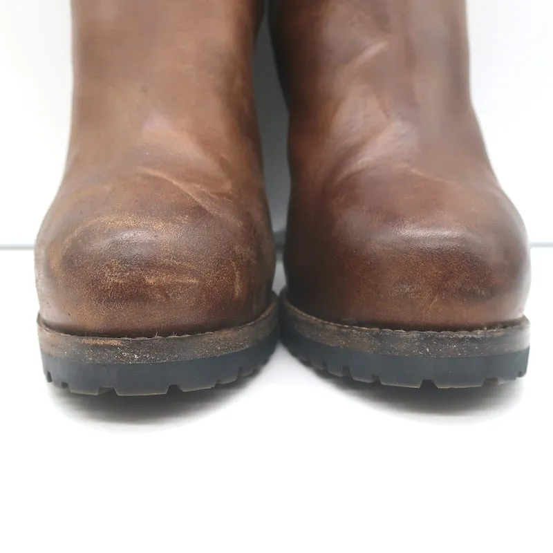 Brunello Cucinelli Platform Chelsea Stiefel Braun Leder Größe 40