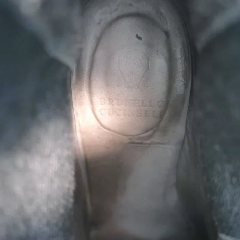 Brunello Cucinelli Platform Chelsea Stiefel Braun Leder Größe 40