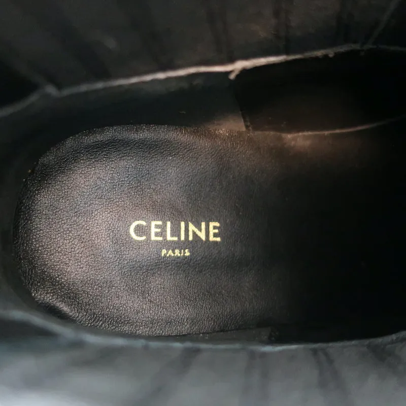 Celine Berlin 80 Cowboy-Stiefel Schwarz Leder Größe 38 Spitze Knöchelstiefel