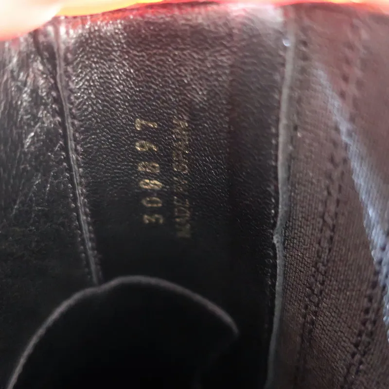 Celine Berlin 80 Cowboy-Stiefel Schwarz Leder Größe 38 Spitze Knöchelstiefel