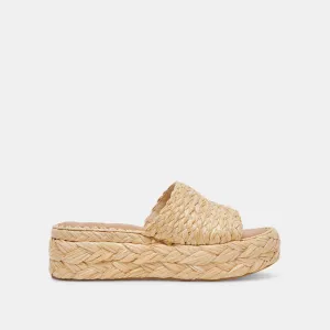 CHAVI WEITE SANDALEN LT NATUR RAFFIA